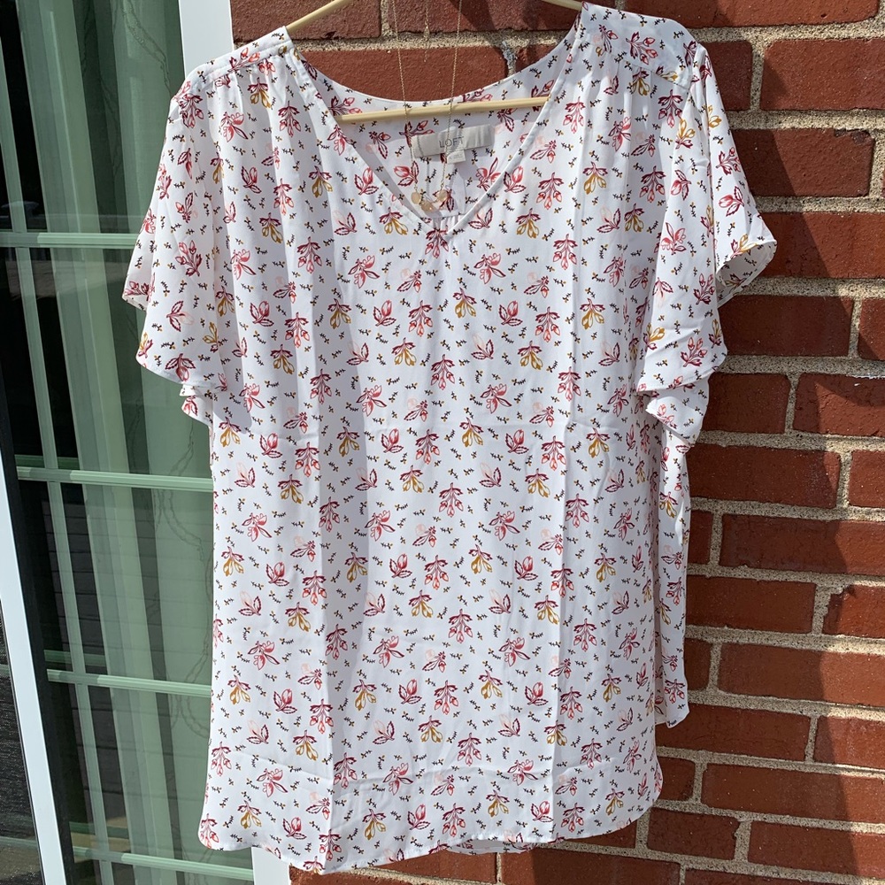 Loft short sleeve blouse size XL new with tags